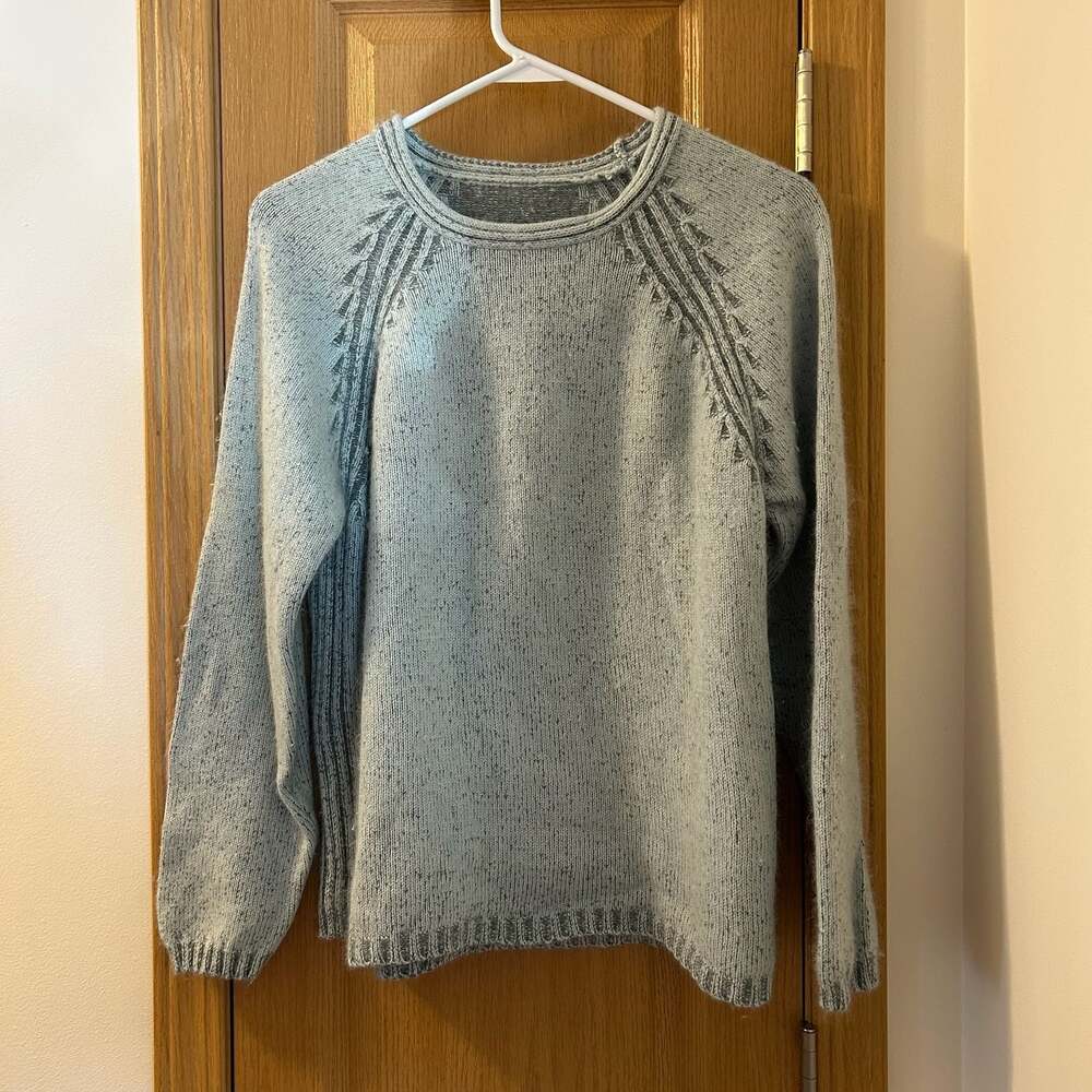 Christopher Banks Silk Blend Raglan Knit Sweater Light Blue